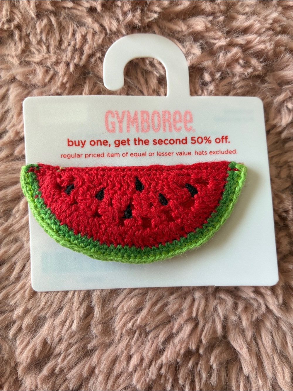 Gymboree Red & Green Watermelon Crochet Hair Clip